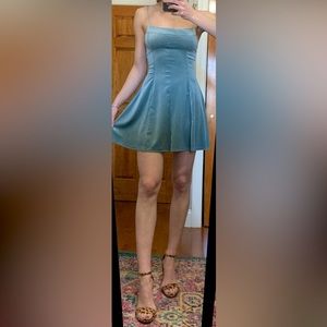 Blue Velvet Skater Dress